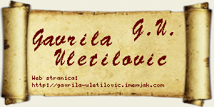 Gavrila Uletilović vizit kartica